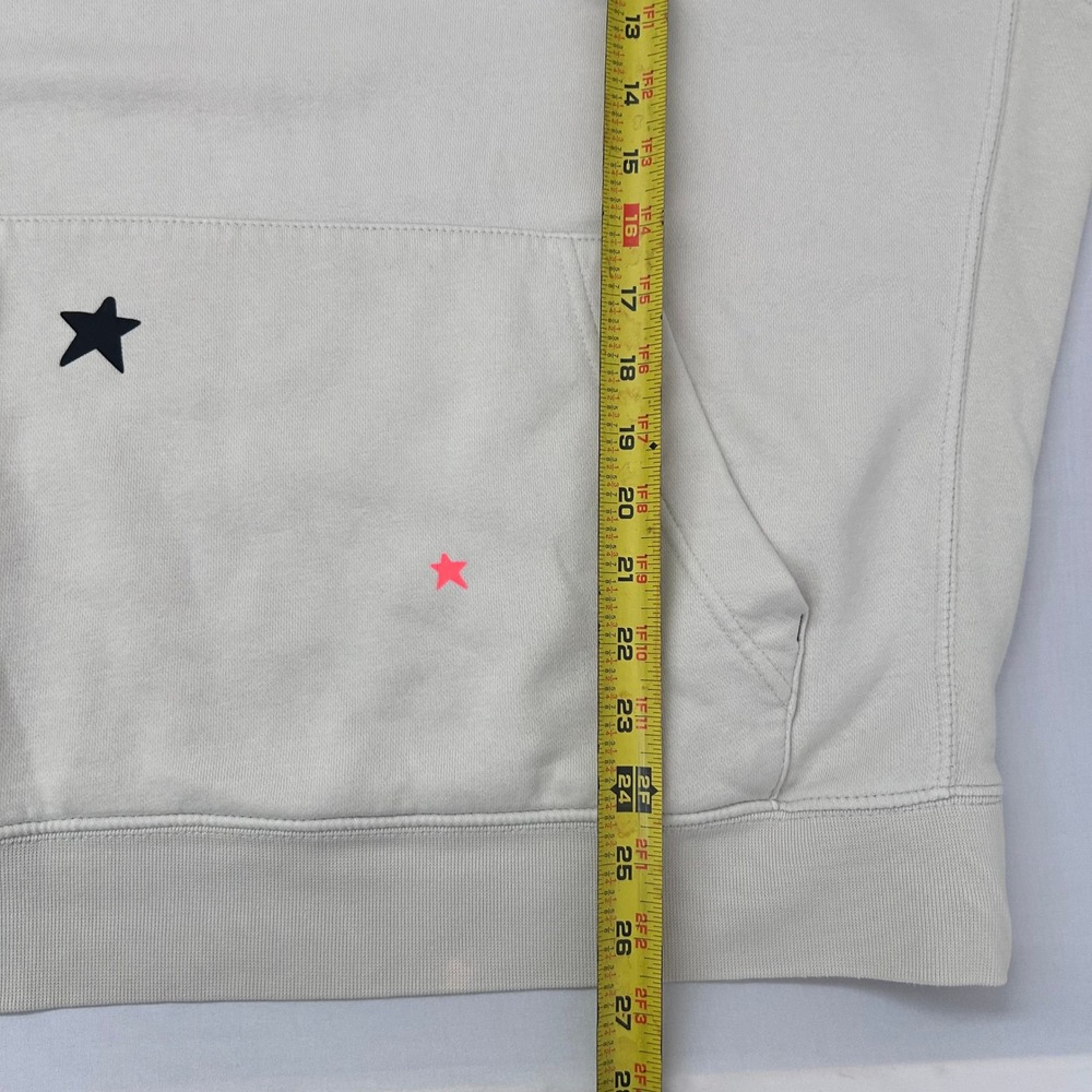Nike Hoodie Mens L Cream Basketball Graphic Stars Pullover Sweatshirt Streetwear - Picture 9 of 10
